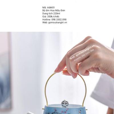 Bộ Ấm Hoa Mẫu Đơn 6 mầu
